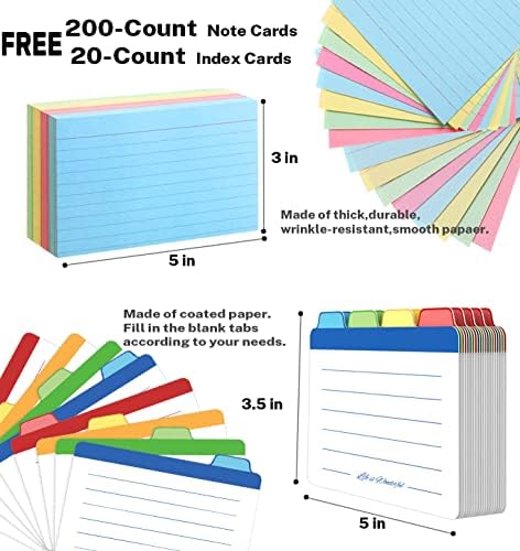 Neando 3x5 Index Card Organizer Box with Lid – Acacia Wood Note Card Holder with 200 Cards & 20 Dividers, Holds 600 Cards, 4 Compartments, Magnetic Closure – Desktop Storage for Study, Office, Recipes - Image 4