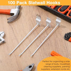 Moxweyeni 100 Pack Slatwall Hooks for Retail Garage Metal,7.8 Inch,White - Image 5