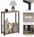 Homleke Narrow Side Table with Magazine Holder, Skinny End Table - Image 6