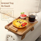 SINWANT Couch Arm Tray,15.35x9.84 in Sofa Clip on Arm Table,Acacia Wood - Image 2