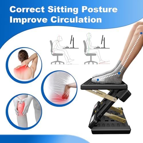 Foldable Foot Rest, Computer Foot Rest Under Desk, 12Modes Adjustable Ergonomic for Office, Loading Capacity 80 pounds, Removable EVA Cushion, All-Season(Black) - Image 3