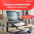 Staples TECH Aluminum Laptop Stand, Black, 11.2x10.2 Inch - Image 5
