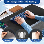Wireless Charging Desk Mat,Mouse Pad, Black-L, 32 * 16inch - Image 6