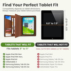KHOMO Universal Padfolio Case – Tablet Portfolio Organizer with Notepad Holder – Compatible with iPad 10th/11th Gen, iPad Pro 11, iPad 7/8/9 (10.2", 10.9", 9.7") - Image 4