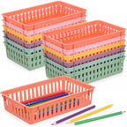 gisgfim 12 Pack Plastic Classroom Baskets for School Supplies, Pastel by gisgfim