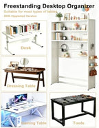 Freestanding Bookshelf with Pegboard, Large Nail Board Display Rack - Image 5