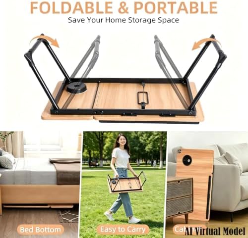Lap Desk with Tablet Holder for Bed and Sofa, Wood Fin - Image 4