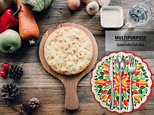 Ceramic Stone Trivet for Hot Pots Cork Base Heat Resistant Set of 4 - Image 4