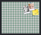 PinPix 24x20 inch Cork Bulletin Board. This Decorative Framed Pin Board Comes with Diamond Pattern in Green and White Design and Satin Black. Ideal for Home, Office Decor or School (PinPix-330) by PinPixBulletinBoards
