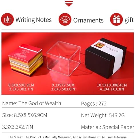 3D Art Calendar 2026,God of Wealth Time Piece Calendar 3D Memo Pad Creative Rip Away Paper Carving DIY Note - Image 6