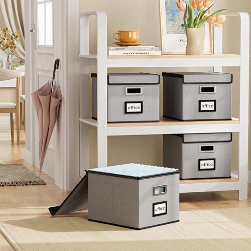 File Organizer Box with Lids, Collapsible File Folder Organizer - Image 2