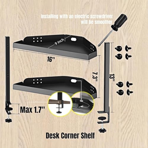 CanKing Desk Clamp Shelf, 16 Inch Corner - Image 3
