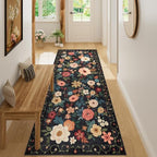 DUKINO 3x7 Kitchen Runner Rug, Washable Rug for Hallway Non Slip, Black by DUKINO