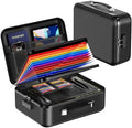 Fireproof Document Box with Lock, Waterproof Hard Shell File Organizer with Accordion Folder, Portable Fireproof File Safe Box for Home Office Storage of Documents, Laptop, Cash & Passports by Dcorn