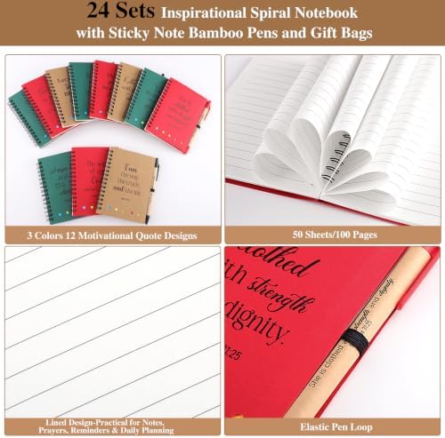 24 Sets Christian Gifts for Women Bulk Prayer Journals with Sticky Note - Image 3