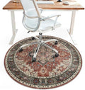 5FT Round Office Chair Mat for Hardwood Floor, Non-Slip Washable Annatto by BESBLEE