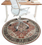 5FT Round Office Chair Mat for Hardwood Floor, Non-Slip Washable Annatto by BESBLEE