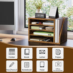 Wooden Mail Organizer, Desk Organizer with 3 Adjustable Shelves - Image 5