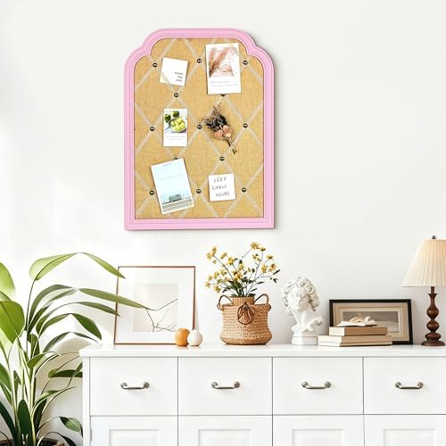 Linen Fabric Bulletin Board with Criss-Cross Ribbons, 17.7 x 23.6 - Image 5