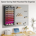 Lavatino 10-Tier Hanging Wall File Folders Organizer - Black Metal Mesh Paper Magazine Document Mail Holder File Organizer for Office School Home Wall Mount or Desk Supplies Organization - Image 5