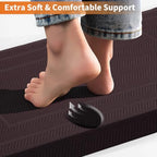 UKISS 9/10"" Extra Thick Cushioned Anti Fatigue Kitchen Mat, Waterproof High Density Foam Standing Desk Mat, Non-Slip Ergonomic Comfort Mat for Kitchen, Office,Workstation Black (Brown, 20" X 39") - Image 5