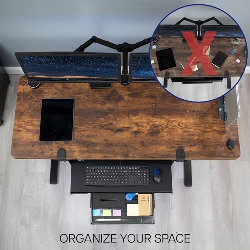 VIVO Black Clamp-on 27 x 11 in Keyboard Tray & Pencil Drawer, MOUNT-KB05-4D - Image 4