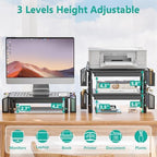 WALI Computer Monitor Stand with Storage and Pen Holder - Image 5