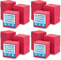 Microfiber Wholesale 16" x 16" All Purpose Towels - 200 Pack - Reusable Wash Cloths, Dust, Kitchen, Car, Shop Rags for Cleaning (Red) by MicrofiberWholesale