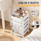 Rolling Cart with 4 Drawers, Clear Plastic Drawer Organizers, Vanity Cart - Image 5