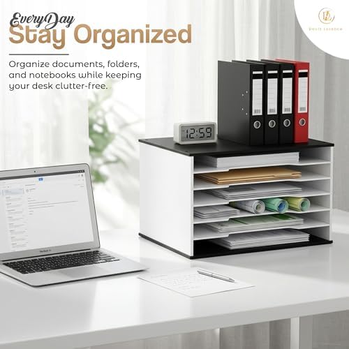 6-Tier Construction Paper Organizer, 12x18 11x17 Storage, Black White - Image 4