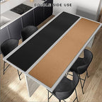 MAIDERN 70.8”x 15.7” Leather Desk Pad, Large Desk Mat, Cork & Leather Large Mouse pad for Desk, Waterproof Computer Desk Pad for Gaming Home Office (Black) - Image 5