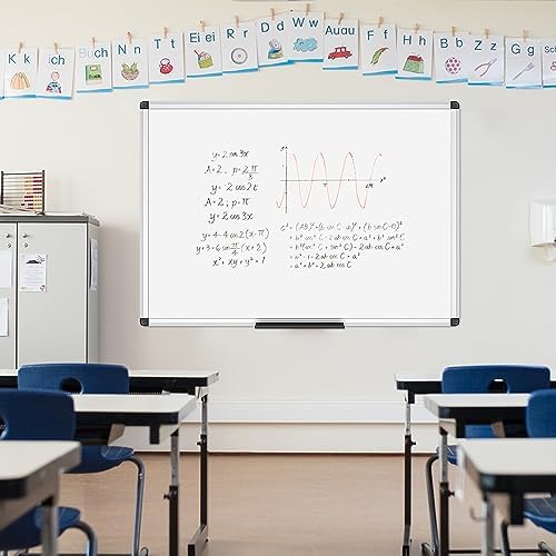 VIZ-PRO Magnetic Whiteboard/Dry Erase Board, 48 X 36 Inches, Silver Aluminium Frame - Image 6