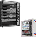 7-Tier Magnetic File Holder, No Drilling Wall File Organizer, Hanging File Organizer, Vertical Holder Rack for File Cabinets, Whiteboard, Refrigerator by LQPAFZ