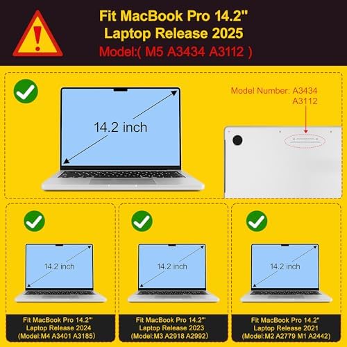Mektron for 2026 MacBook Pro 14-inch M5 Case A3427 A3426 Fits 2025-2021 A3434 M4 A3112 A3401 A3185 M3 A2918 A2992 M2 A2779 M1 A2442 Pro/Max, Printed Hard Shell Laptop Cover, Hand-Painted Flowers - Image 2