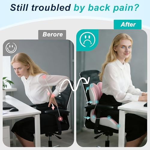 Seat Cushion for Office Chair, Ergonomic Cushion with Lumbar Support Pillow - Image 5