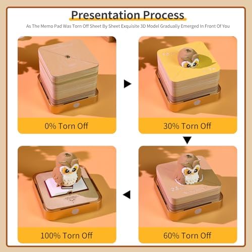 3D Calendar 2027,3D Time Piece Calendars 2027,3D Art Calendar Memo Pad 2027,Tear-Off Paper Sculpture,3D Paper Art Notepad,Cute Owl Desktop Decoration,New Year,Christmas Gift (Owl) - Image 6