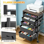 SUNALLY Rolling Carts with 5 Drawers, Storage Drawer Carts for Craft, Black - Image 5