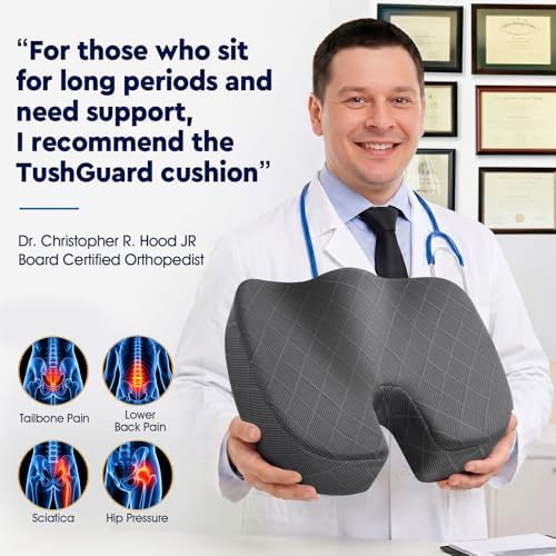 TushGuard Seat Cushion, Memory Foam Office Chair Cushion - Black, XXX-Large - Image 5