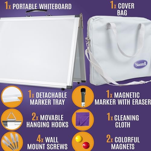Small Dry Erase White Board – Magnetic Desktop Whiteboard - 16x12 inch 4 Sides Portable Whiteboard for Kids - Tabletop Mini Easel with Cover Bag for Office Desk, Students, Teachers - Image 5
