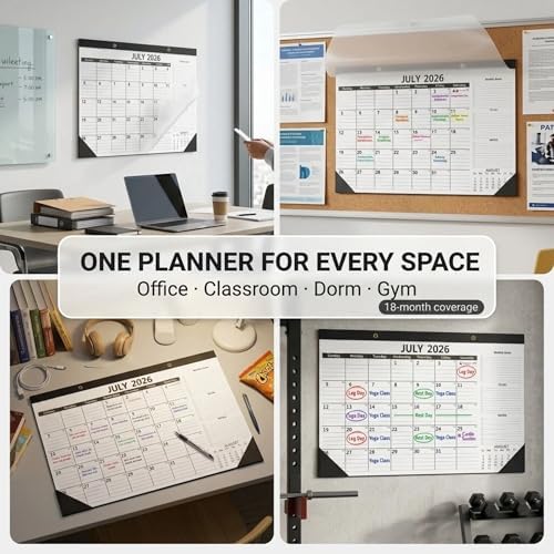 Calendar 2026-2027 (2 Pack) - 18 Month Desk Calendar 2026-2027(July 2026 - Dec 2027), 17" x 12" Desk Calendar with Thick 120 GSM Paper for School & Office. - Image 4