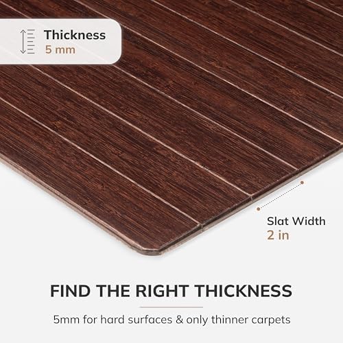 Anji Mountain 57" x 55" Bamboo Office Chair Mat for Carpet & Hardwood Floor - Image 6
