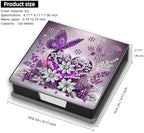 4Pcs Flower PU DIY Diamond Art Painting Sticky Notes Holder (640 Blank Notepads) Cube Note Box Mosaic Craft Set for Office Accessories Desk Office Workplace - Image 6