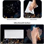 Large Gaming Mouse Pad+ Keyboard Wrist Rest Set, Ergonomics Memory Foam Mouse Mat Wrist Rest Support for Home Office, Waterproof Extended Mousepad 31.5x11.8in, Cute Red Fox Animal Black Desk Pad - Image 2