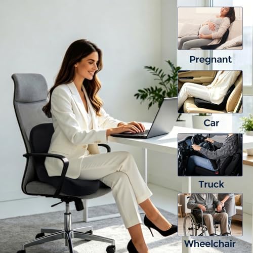 Seat Cushion with Lumbar Support Pillow, Back and Seat Cushion for Office - Image 4