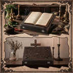Amyhill Adjustable Wooden Bible Stand 13x10, Carved Book Holder, Vintage - Image 6