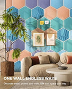 Hexagon Large Cork Bulletin Board Tiles, Peel and Stick Felt Wall Panels for Vision, Message Center, Picture and Prayer Board for Office, Dorm, Room and Desk Decor(Coastal Haze) - Image 6