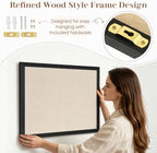 DOLLAR BOSS 24"x18" Linen Cork Board Decorative Bulletin Board, Black - Image 3