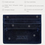 Time Resistance Credit Card Case - Leather Business Card Holder - Italian Handmade Card Organizer - Image 6
