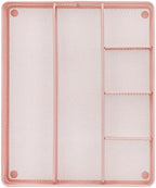 Annova Desk Top Organizer Tray for Office Organization - Metal Mesh - Storage Tray with Dividers for Pens, Desktop Accessories, Bathroom, Kitchen, Makeup and Office Supplies (Large, Light Pink) - Image 5