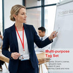 Marspark 4"x3" Name Badge Holder with Lanyard Bulk, Red, 200 Sets - Image 6
